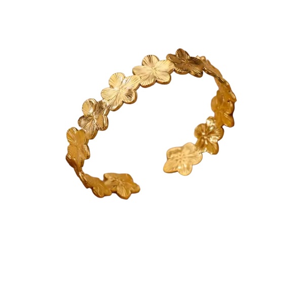 Stainless Steel Gold Adjustable Cuff Bracelet - Picture 3 of 3